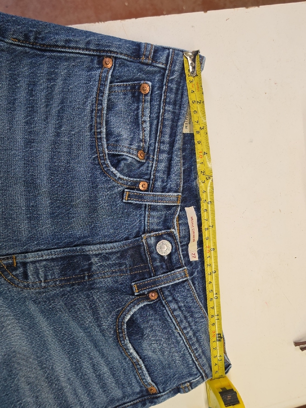 Levis Classic Wedgie Straight Leg Blue Jeans - Picture 9 of 9